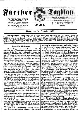 Fürther Tagblatt Dienstag 30. Dezember 1856