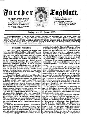 Fürther Tagblatt Dienstag 13. Januar 1857