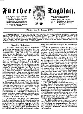 Fürther Tagblatt Dienstag 3. Februar 1857