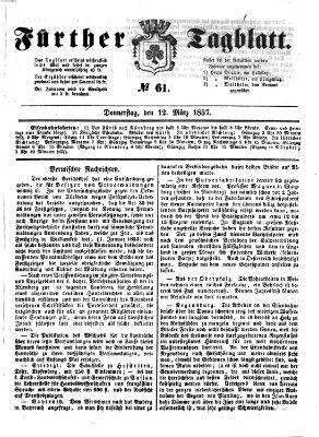 Fürther Tagblatt Donnerstag 12. März 1857