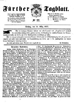 Fürther Tagblatt Dienstag 31. März 1857
