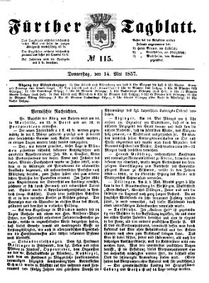 Fürther Tagblatt Donnerstag 14. Mai 1857
