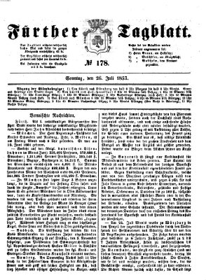 Fürther Tagblatt Sonntag 26. Juli 1857