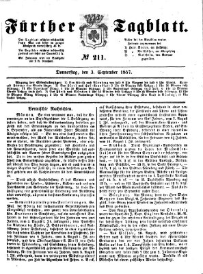 Fürther Tagblatt Donnerstag 3. September 1857