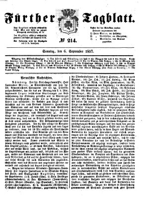 Fürther Tagblatt Sonntag 6. September 1857