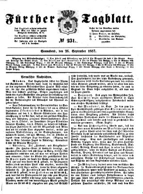 Fürther Tagblatt Samstag 26. September 1857