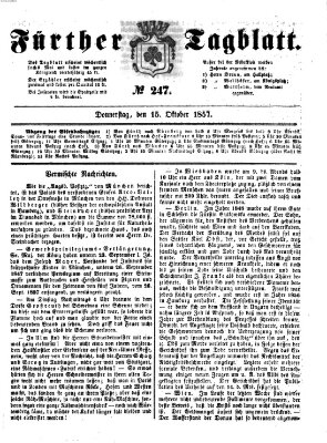 Fürther Tagblatt Donnerstag 15. Oktober 1857