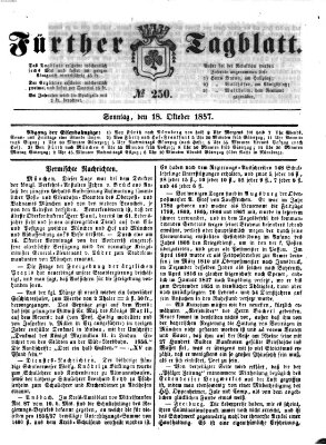 Fürther Tagblatt Sonntag 18. Oktober 1857