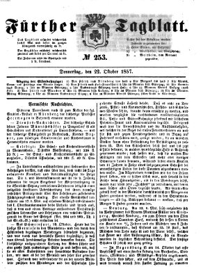 Fürther Tagblatt Donnerstag 22. Oktober 1857