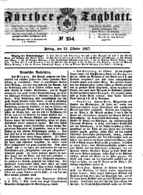 Fürther Tagblatt Freitag 23. Oktober 1857