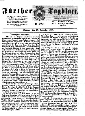 Fürther Tagblatt Sonntag 15. November 1857