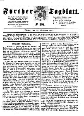 Fürther Tagblatt Dienstag 24. November 1857
