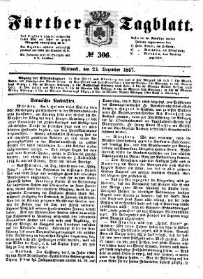 Fürther Tagblatt Mittwoch 23. Dezember 1857