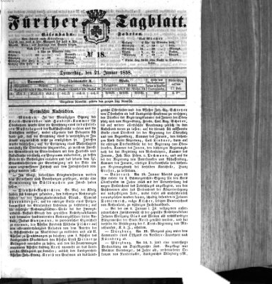 Fürther Tagblatt Donnerstag 21. Januar 1858
