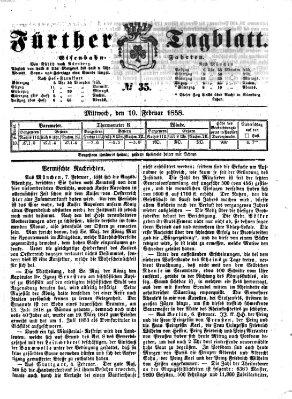 Fürther Tagblatt Mittwoch 10. Februar 1858