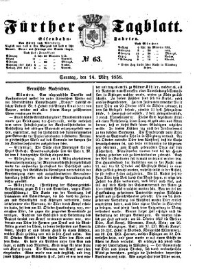 Fürther Tagblatt Sonntag 14. März 1858