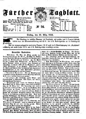 Fürther Tagblatt Dienstag 30. März 1858