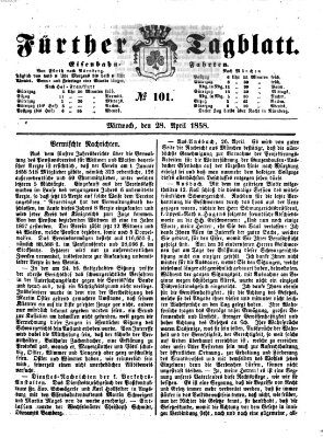 Fürther Tagblatt Mittwoch 28. April 1858