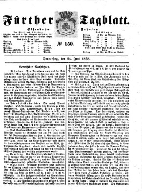 Fürther Tagblatt Donnerstag 24. Juni 1858