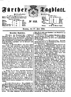 Fürther Tagblatt Sonntag 27. Juni 1858