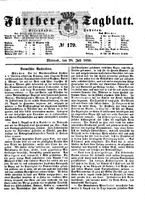 Fürther Tagblatt Mittwoch 28. Juli 1858