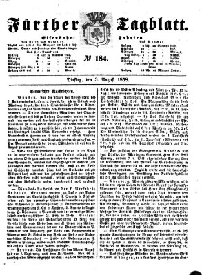 Fürther Tagblatt Dienstag 3. August 1858