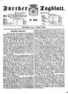 Fürther Tagblatt Donnerstag 5. August 1858