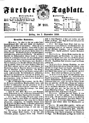 Fürther Tagblatt Freitag 3. September 1858