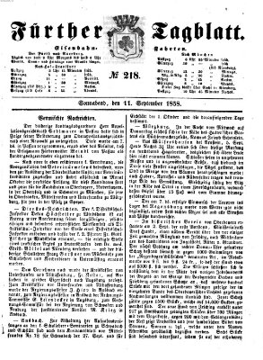 Fürther Tagblatt Samstag 11. September 1858