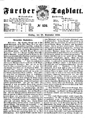 Fürther Tagblatt Dienstag 28. September 1858