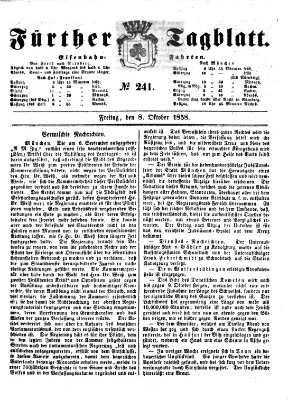 Fürther Tagblatt Freitag 8. Oktober 1858