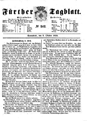 Fürther Tagblatt Samstag 9. Oktober 1858