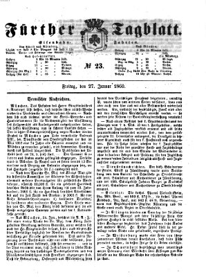 Fürther Tagblatt Freitag 27. Januar 1860