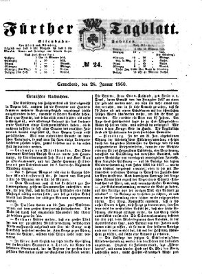 Fürther Tagblatt Samstag 28. Januar 1860