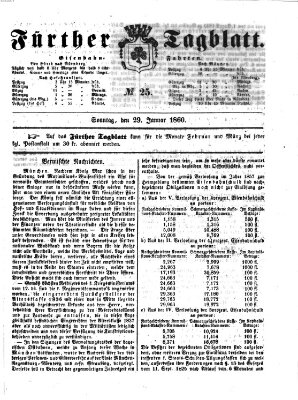 Fürther Tagblatt Sonntag 29. Januar 1860