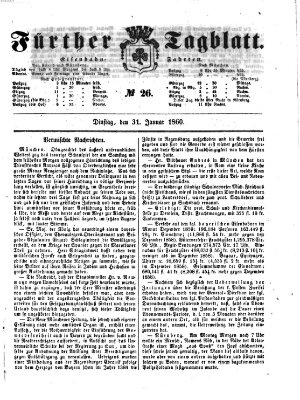 Fürther Tagblatt Dienstag 31. Januar 1860