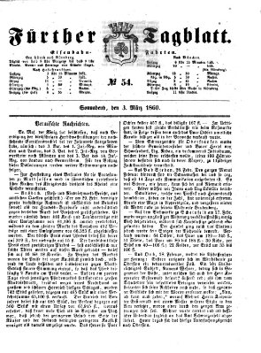 Fürther Tagblatt Samstag 3. März 1860