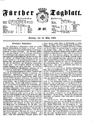 Fürther Tagblatt Sonntag 18. März 1860