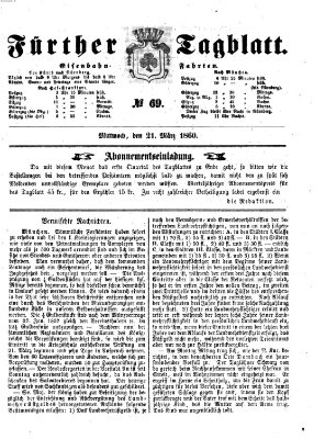 Fürther Tagblatt Mittwoch 21. März 1860
