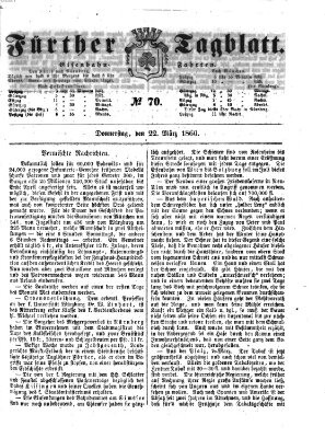 Fürther Tagblatt Donnerstag 22. März 1860