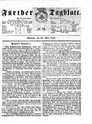 Fürther Tagblatt Mittwoch 28. März 1860