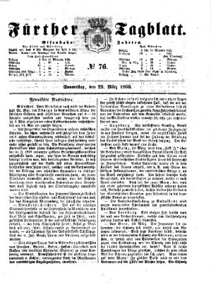 Fürther Tagblatt Donnerstag 29. März 1860