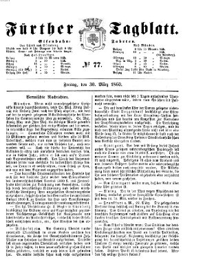 Fürther Tagblatt Freitag 30. März 1860