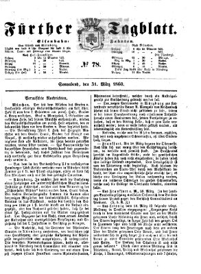 Fürther Tagblatt Samstag 31. März 1860