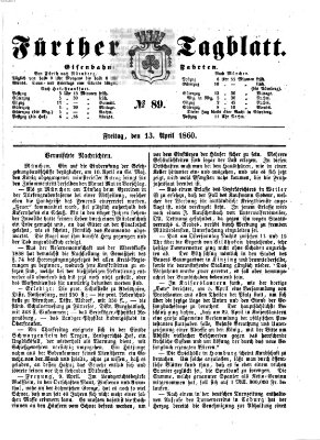 Fürther Tagblatt Freitag 13. April 1860