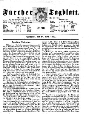 Fürther Tagblatt Samstag 14. April 1860