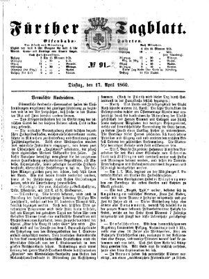 Fürther Tagblatt Dienstag 17. April 1860