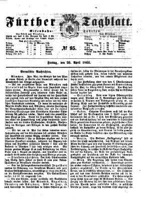 Fürther Tagblatt Freitag 20. April 1860