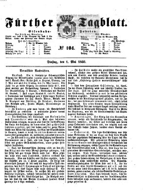 Fürther Tagblatt Dienstag 1. Mai 1860