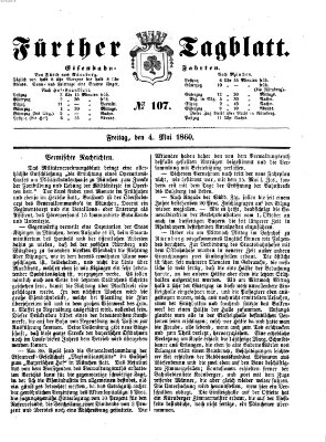 Fürther Tagblatt Freitag 4. Mai 1860